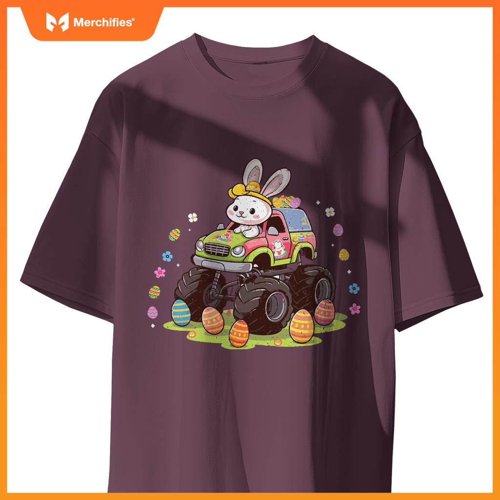 Easter Egg Monster Truck Easter Day Kids Bunny Rabbit Kids T-Shirt