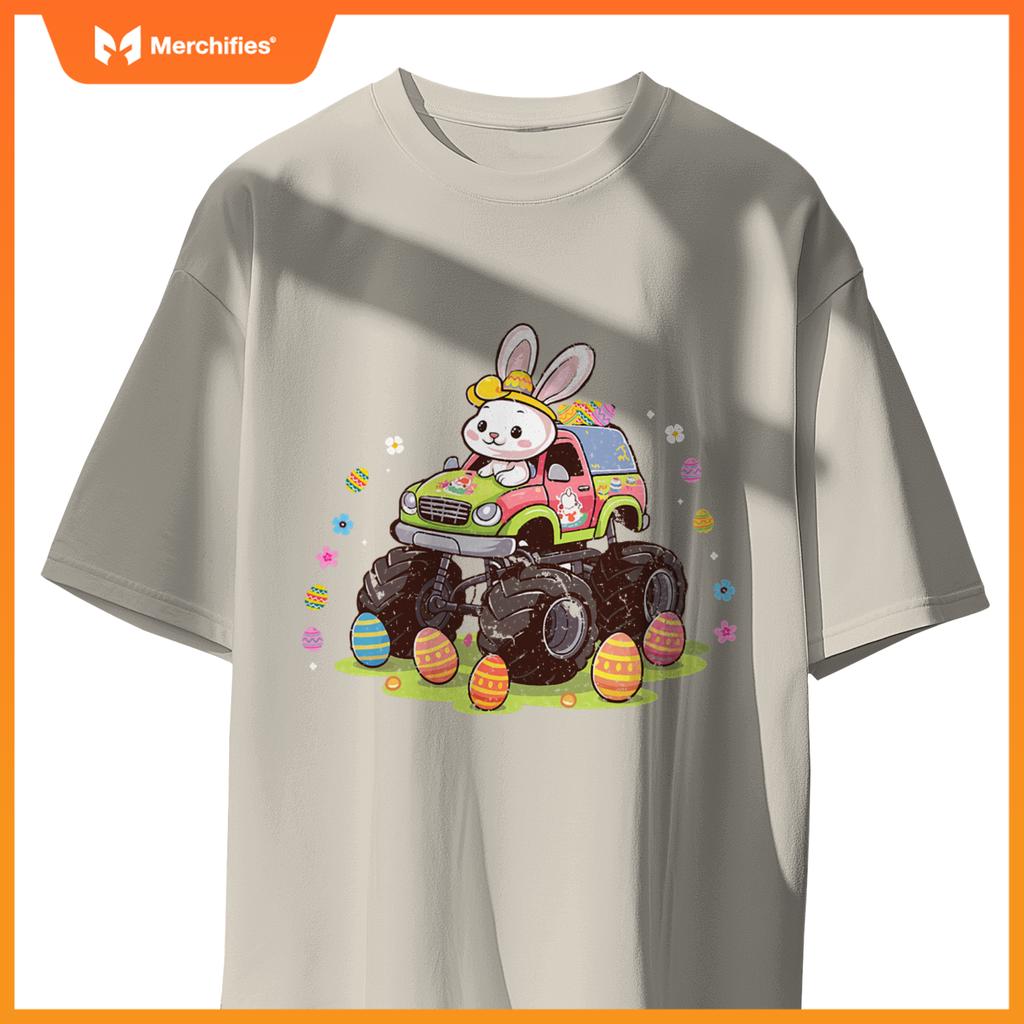 Easter Egg Monster Truck Easter Day Kids Bunny Rabbit Kids T-Shirt