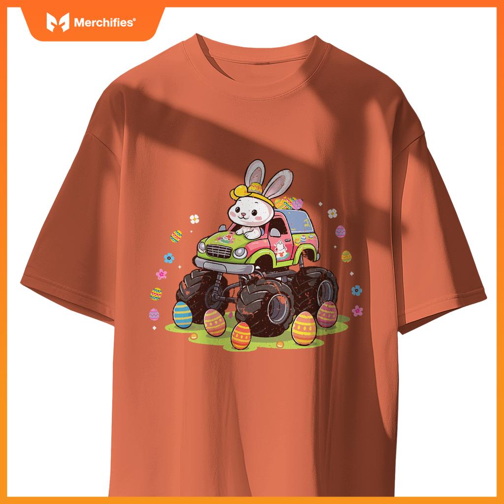 Easter Egg Monster Truck Easter Day Kids Bunny Rabbit Kids T-Shirt