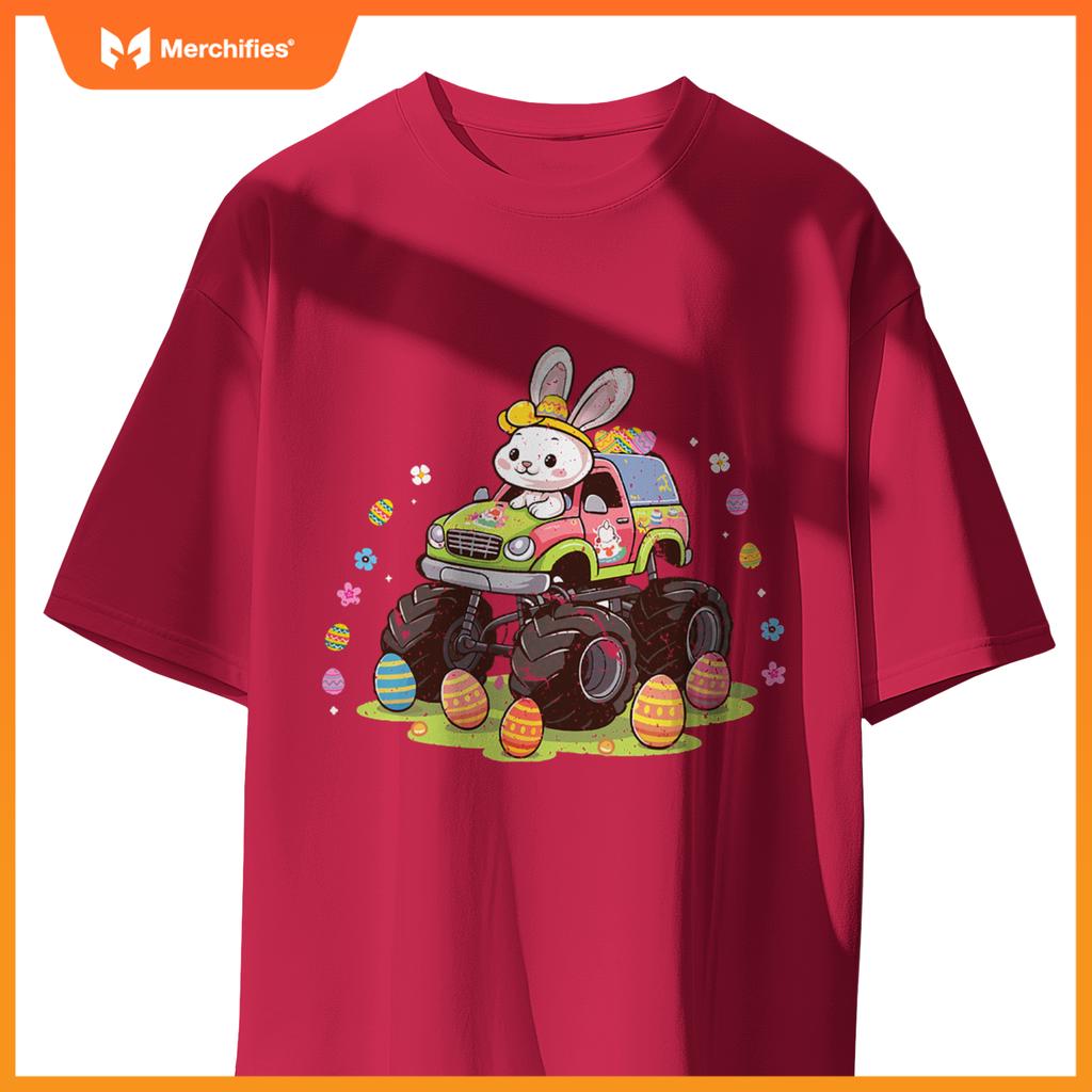 Easter Egg Monster Truck Easter Day Kids Bunny Rabbit Kids T-Shirt