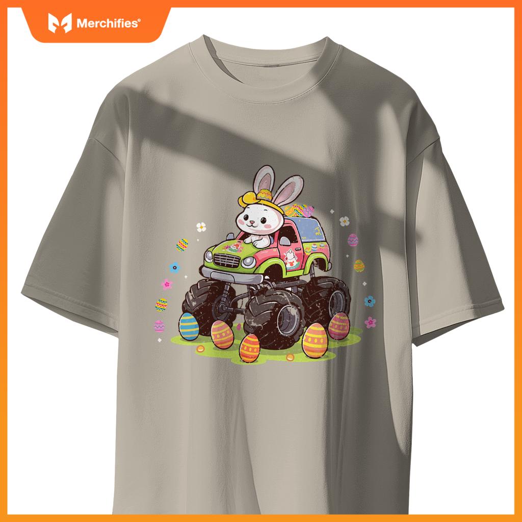 Easter Egg Monster Truck Easter Day Kids Bunny Rabbit Kids T-Shirt