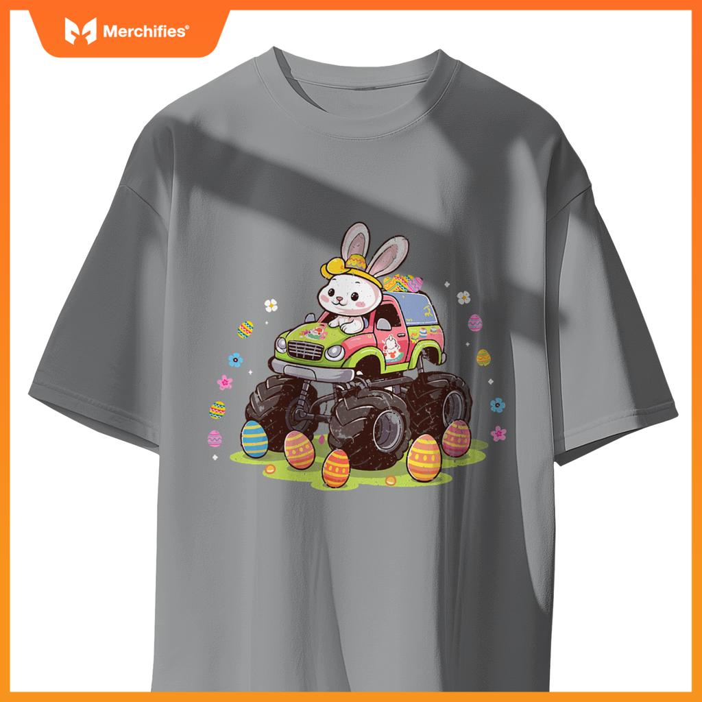 Easter Egg Monster Truck Easter Day Kids Bunny Rabbit Kids T-Shirt