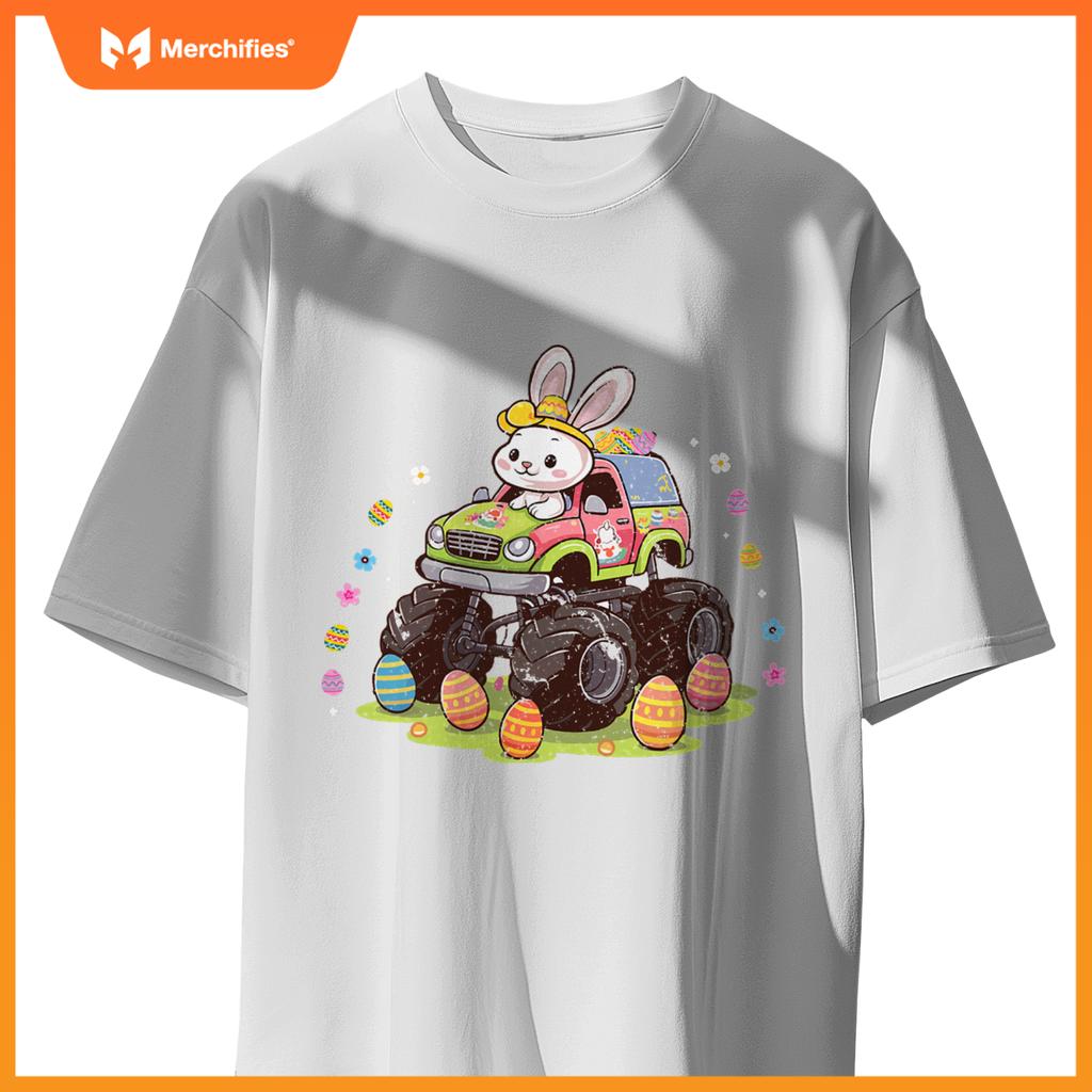 Easter Egg Monster Truck Easter Day Kids Bunny Rabbit Kids T-Shirt