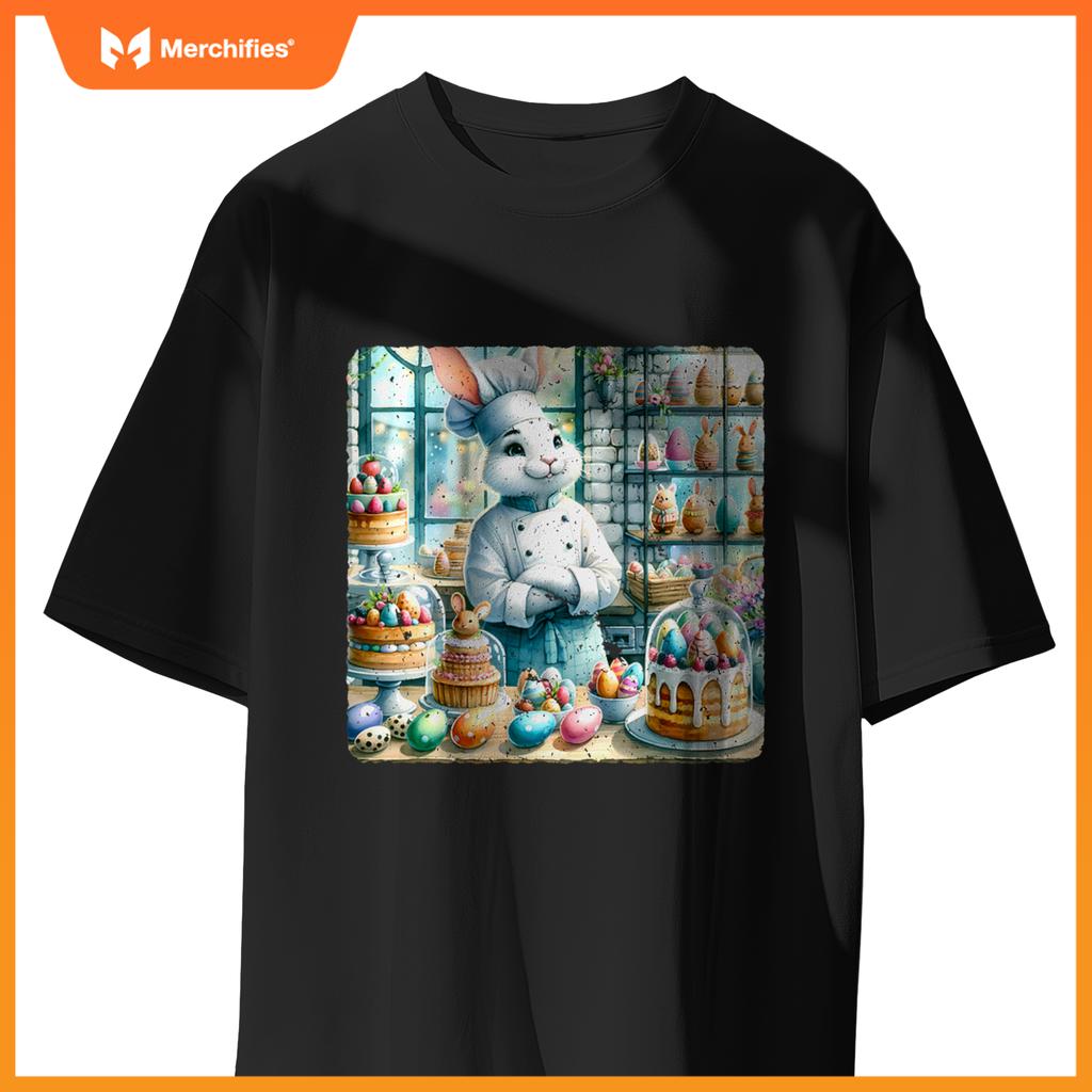Easter Rabbit Chef In Festive Pastry Bakery Festive Treats T-Shirt