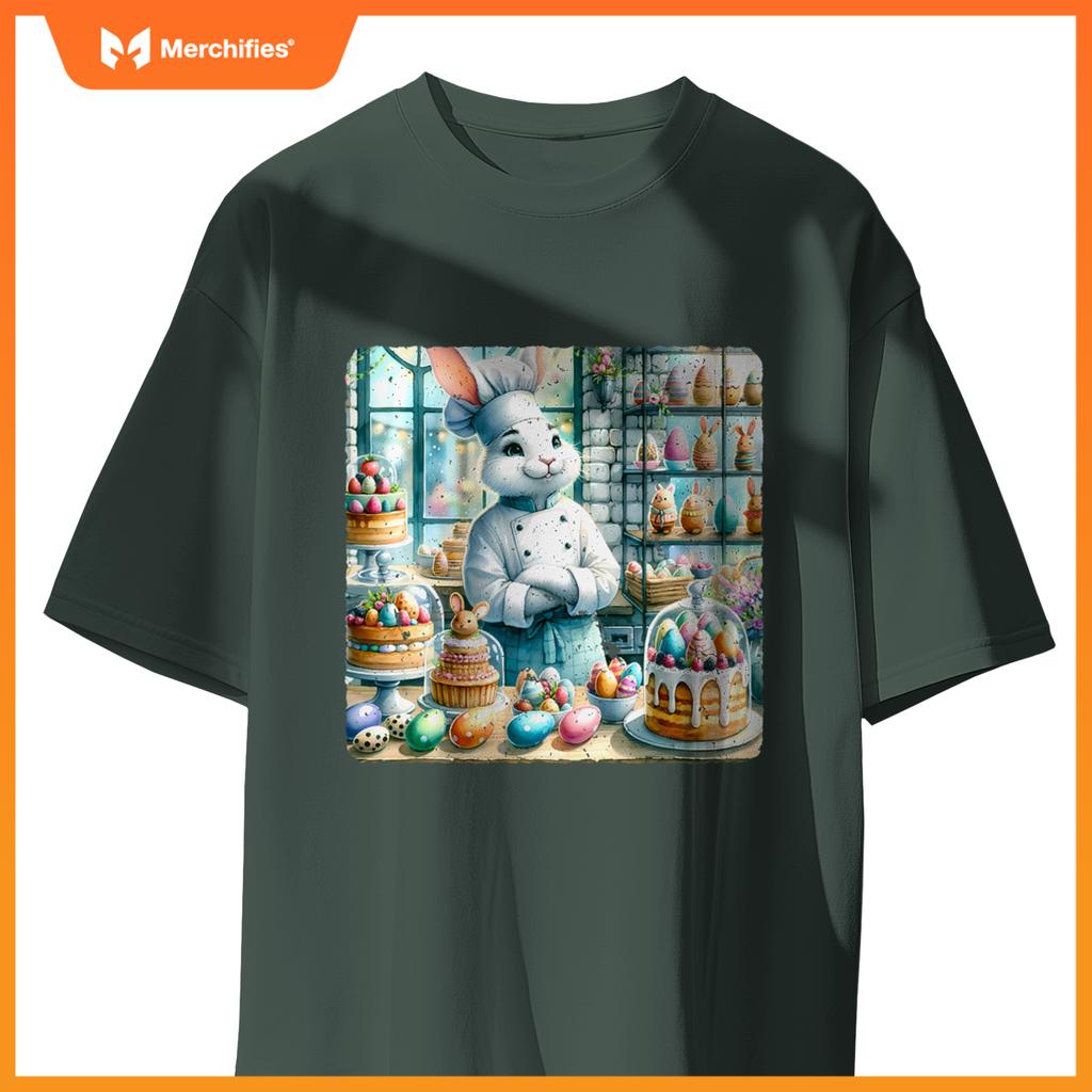Easter Rabbit Chef In Festive Pastry Bakery Festive Treats T-Shirt
