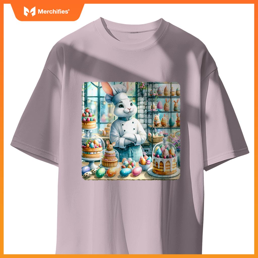 Easter Rabbit Chef In Festive Pastry Bakery Festive Treats T-Shirt
