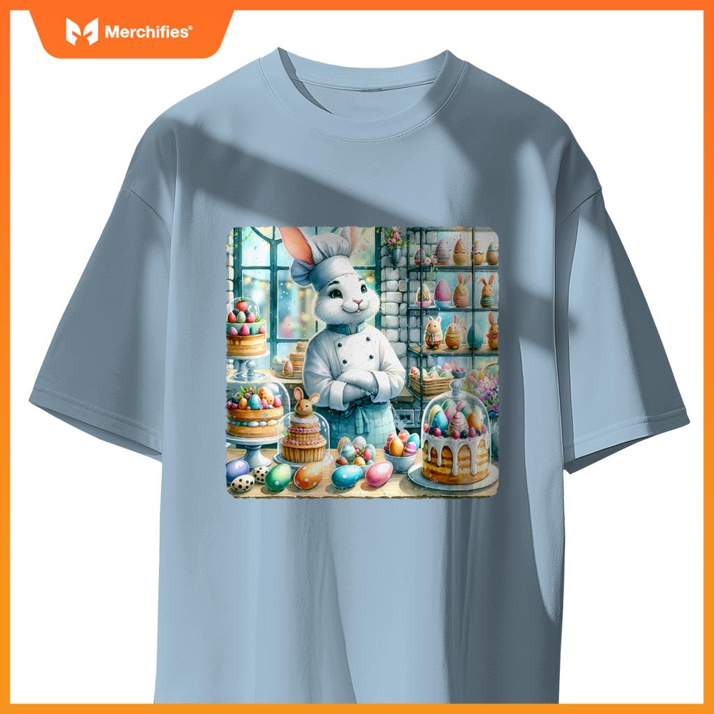 Easter Rabbit Chef In Festive Pastry Bakery Festive Treats T-Shirt