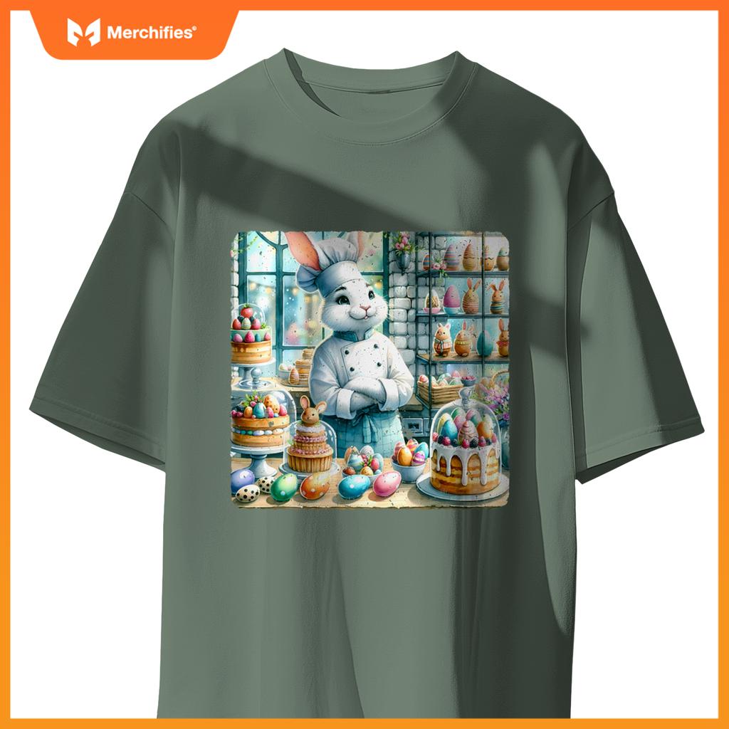 Easter Rabbit Chef In Festive Pastry Bakery Festive Treats T-Shirt