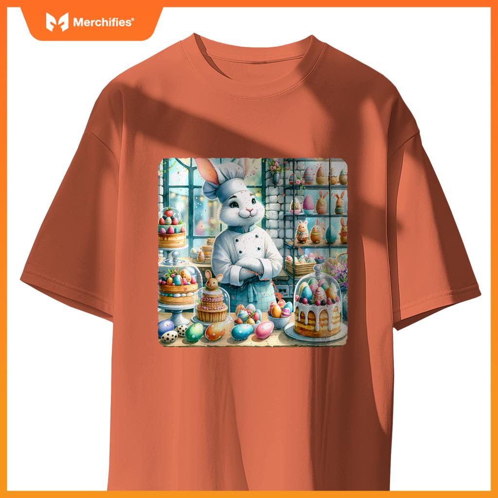 Easter Rabbit Chef In Festive Pastry Bakery Festive Treats T-Shirt