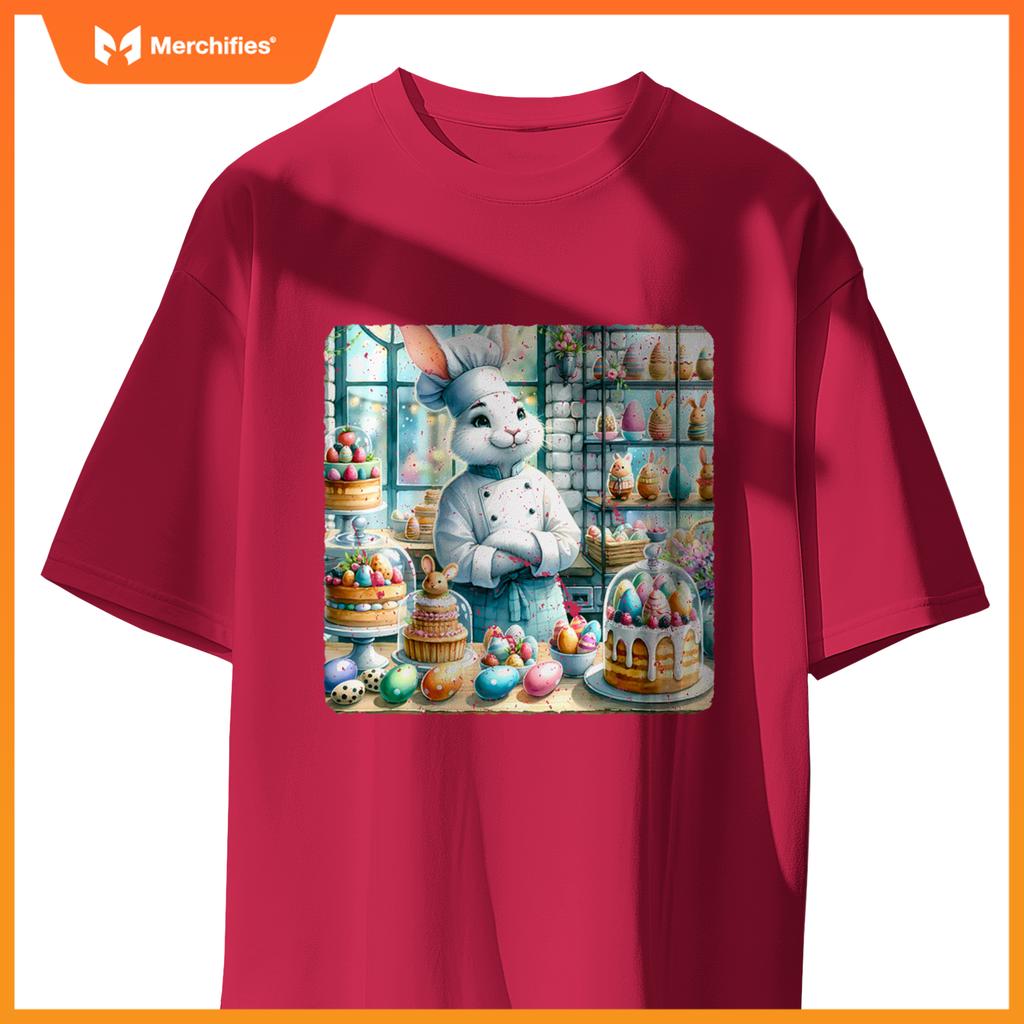 Easter Rabbit Chef In Festive Pastry Bakery Festive Treats T-Shirt