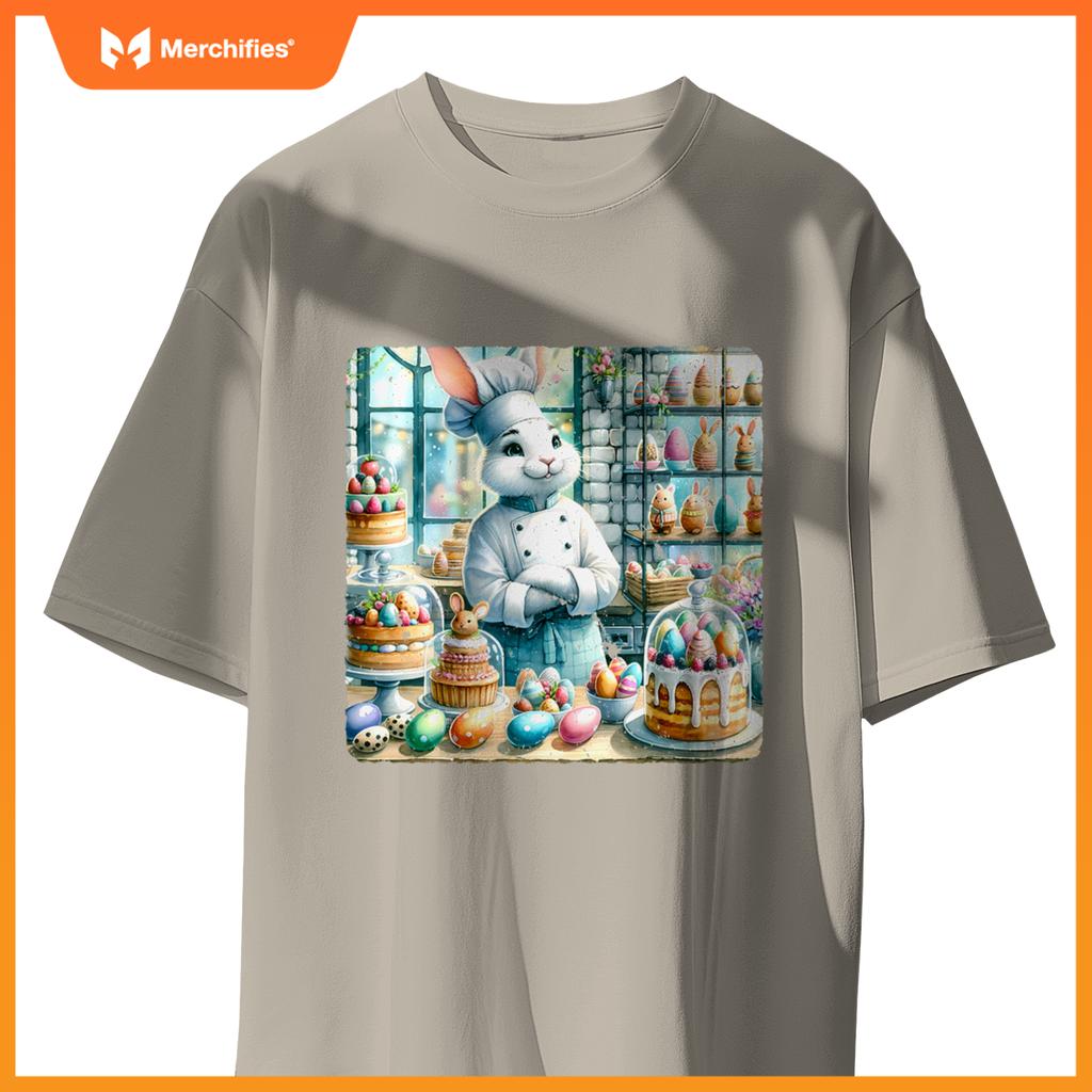Easter Rabbit Chef In Festive Pastry Bakery Festive Treats T-Shirt