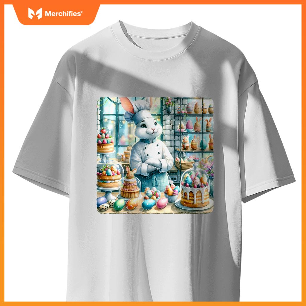 Easter Rabbit Chef In Festive Pastry Bakery Festive Treats T-Shirt