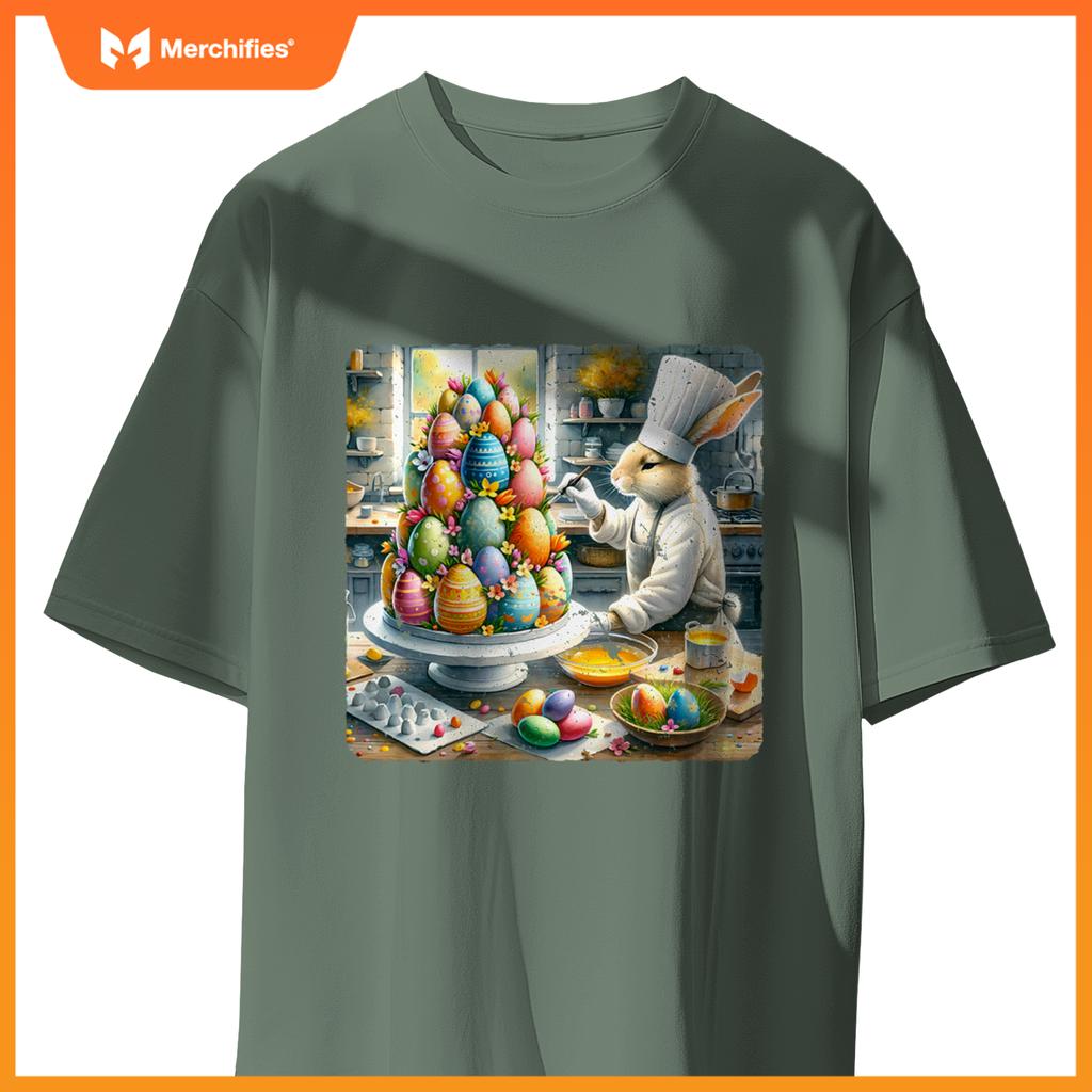 Easter Rabbit Pastry Chef Decorates Cake Kitchen T-Shirt