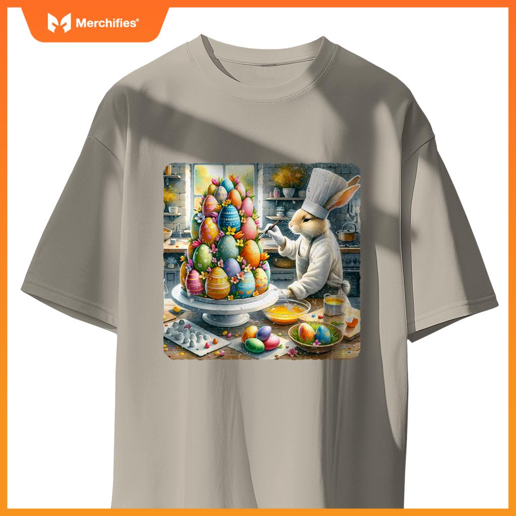 Easter Rabbit Pastry Chef Decorates Cake Kitchen T-Shirt