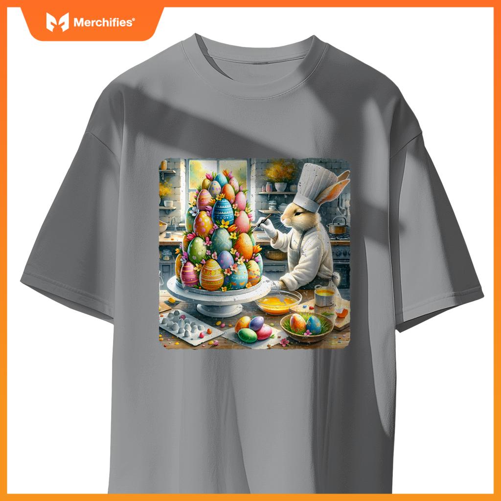 Easter Rabbit Pastry Chef Decorates Cake Kitchen T-Shirt