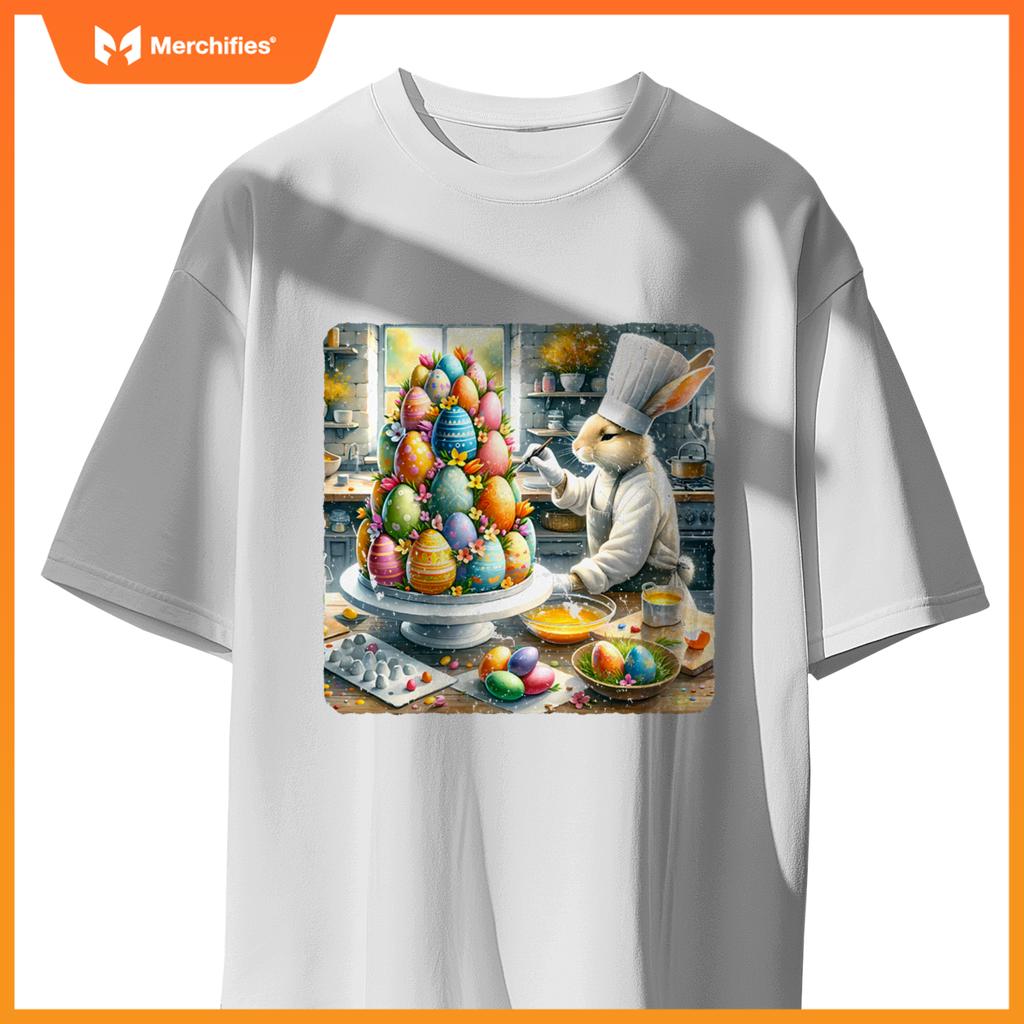 Easter Rabbit Pastry Chef Decorates Cake Kitchen T-Shirt