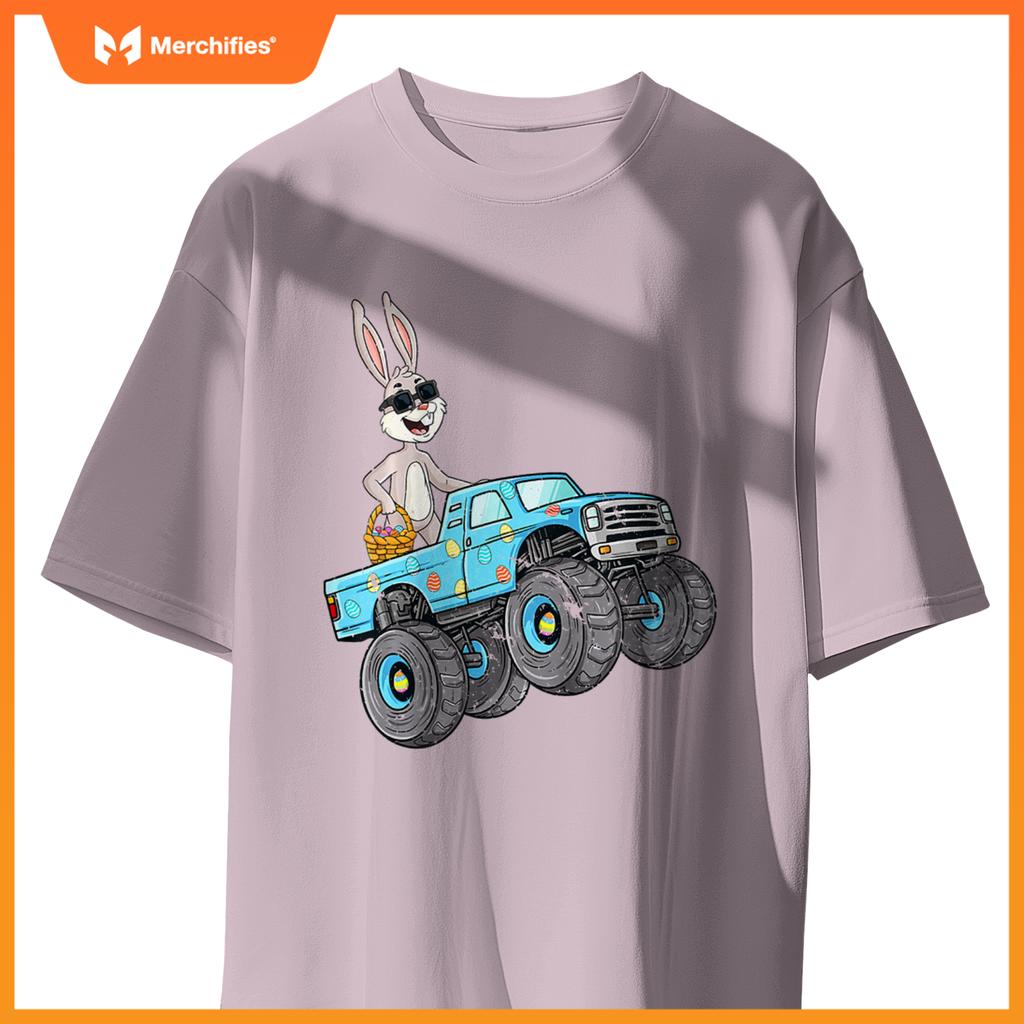 Easter Rabbit Riding Monster Truck Boys Girls Toddler T-Shirt