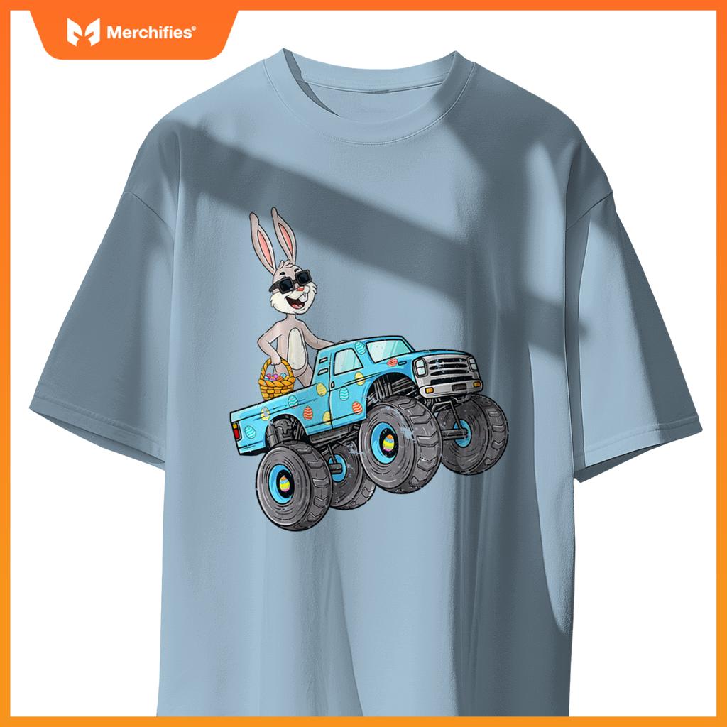Easter Rabbit Riding Monster Truck Boys Girls Toddler T-Shirt