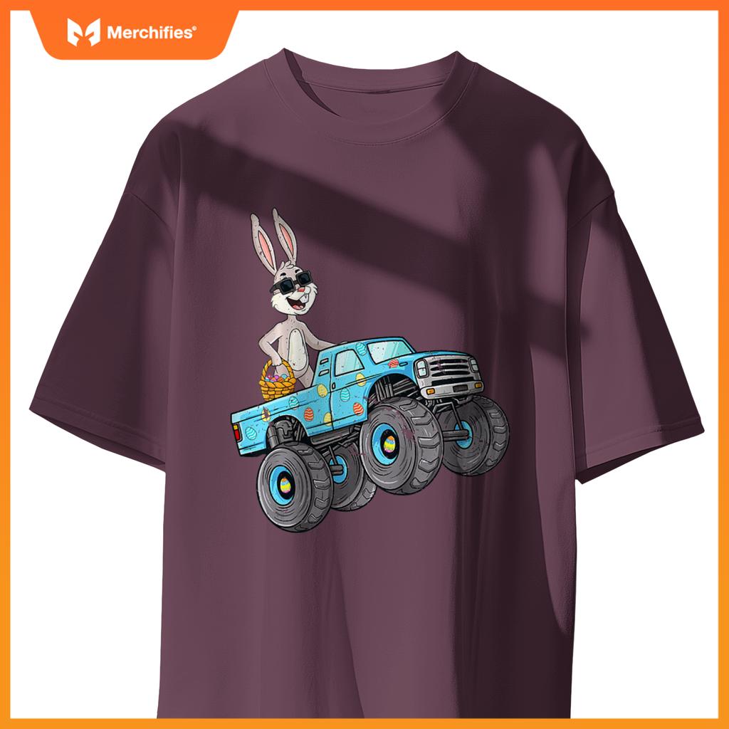 Easter Rabbit Riding Monster Truck Boys Girls Toddler T-Shirt