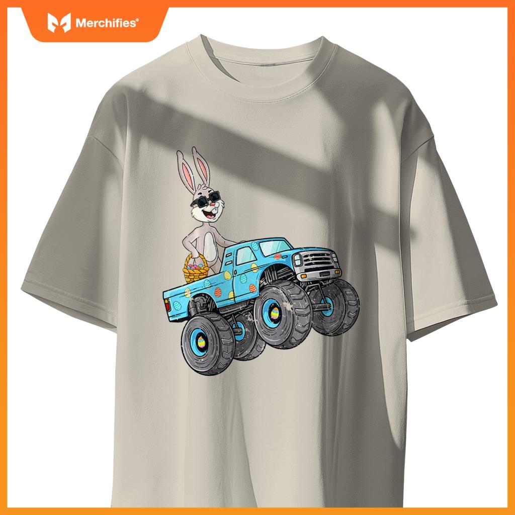 Easter Rabbit Riding Monster Truck Boys Girls Toddler T-Shirt