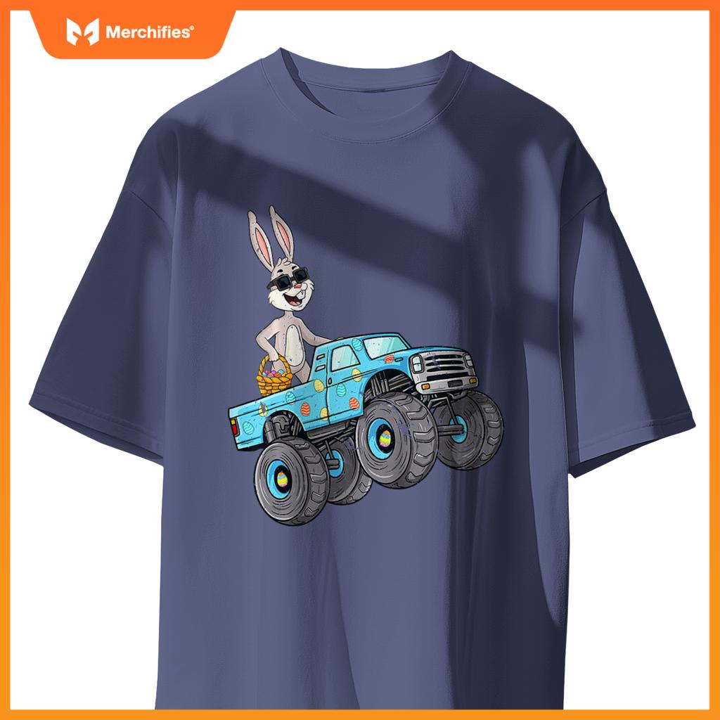 Easter Rabbit Riding Monster Truck Boys Girls Toddler T-Shirt