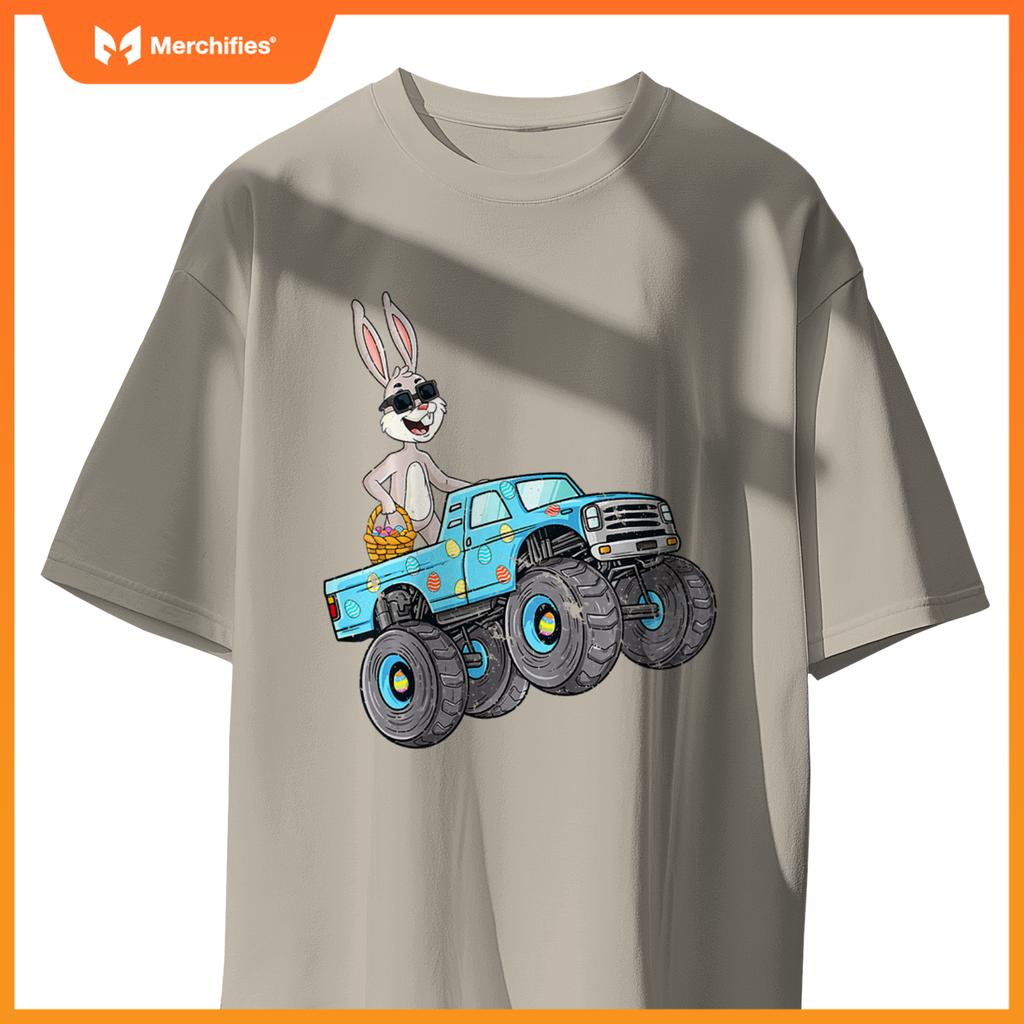 Easter Rabbit Riding Monster Truck Boys Girls Toddler T-Shirt