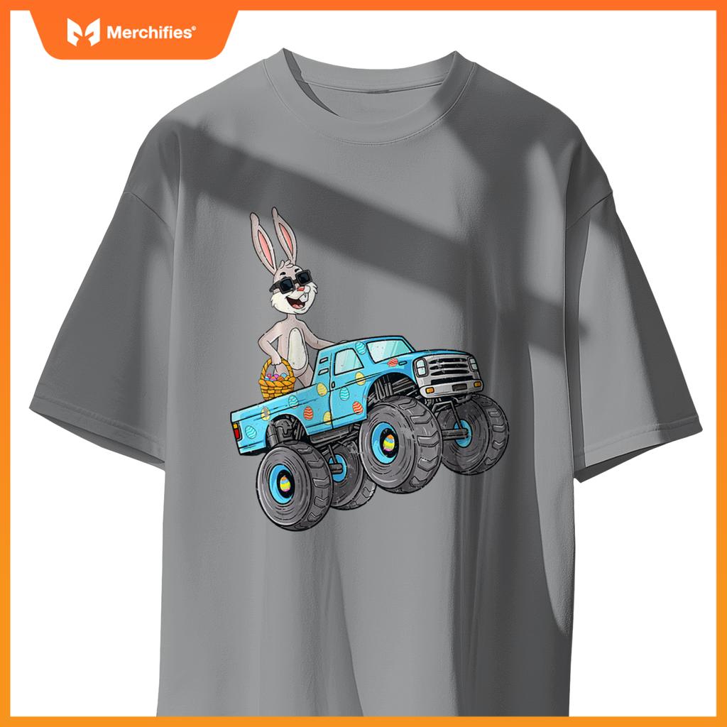 Easter Rabbit Riding Monster Truck Boys Girls Toddler T-Shirt