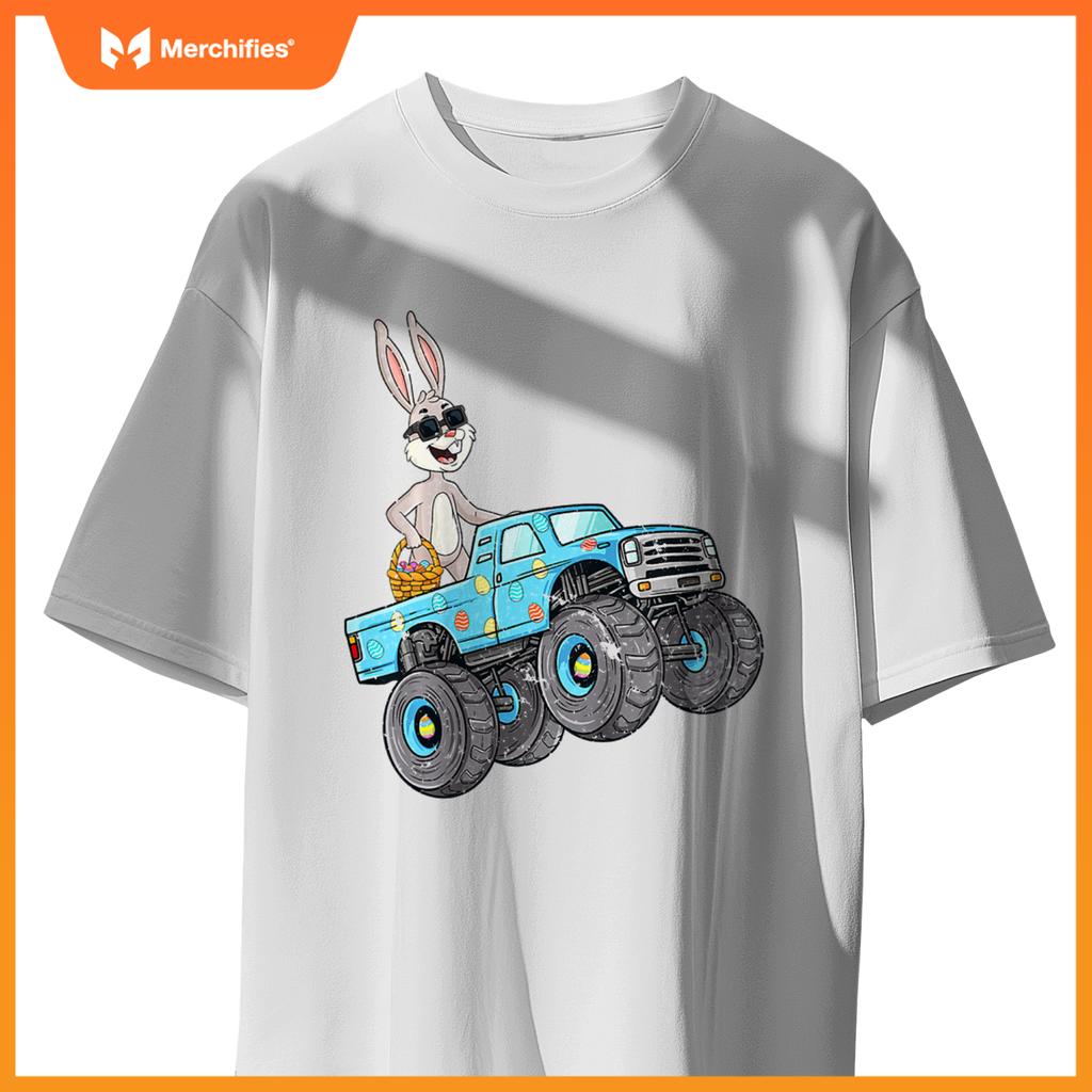 Easter Rabbit Riding Monster Truck Boys Girls Toddler T-Shirt