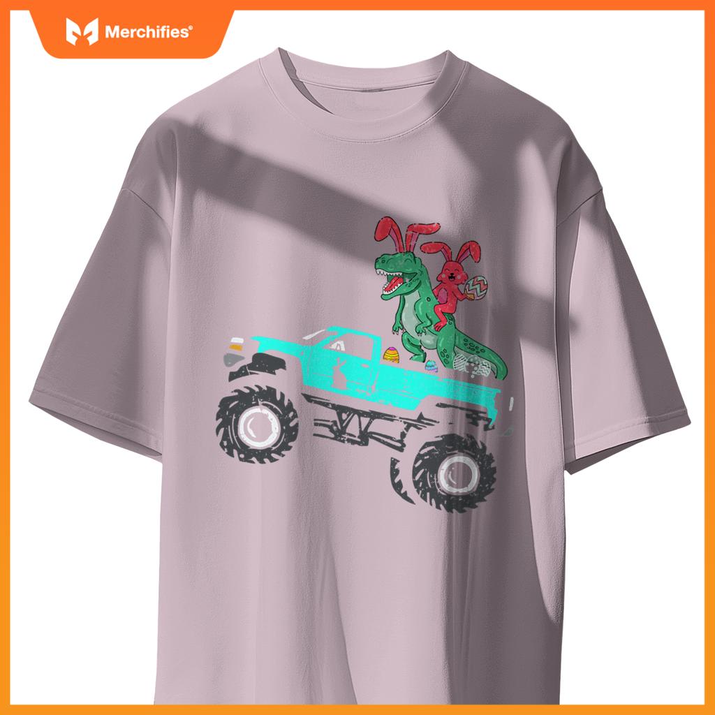 Easter Trex Bunny Rabbit Riding Monster Truck Kids Toddler T-Shirt