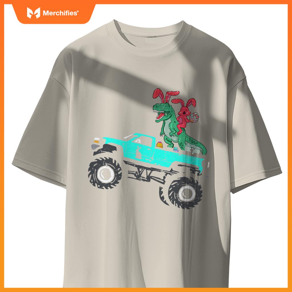 Easter Trex Bunny Rabbit Riding Monster Truck Kids Toddler T-Shirt