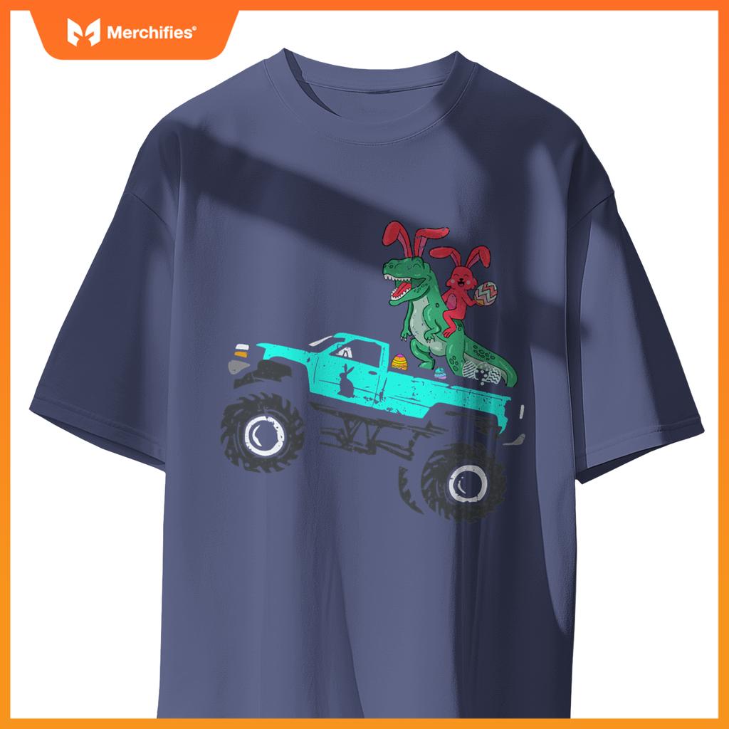 Easter Trex Bunny Rabbit Riding Monster Truck Kids Toddler T-Shirt