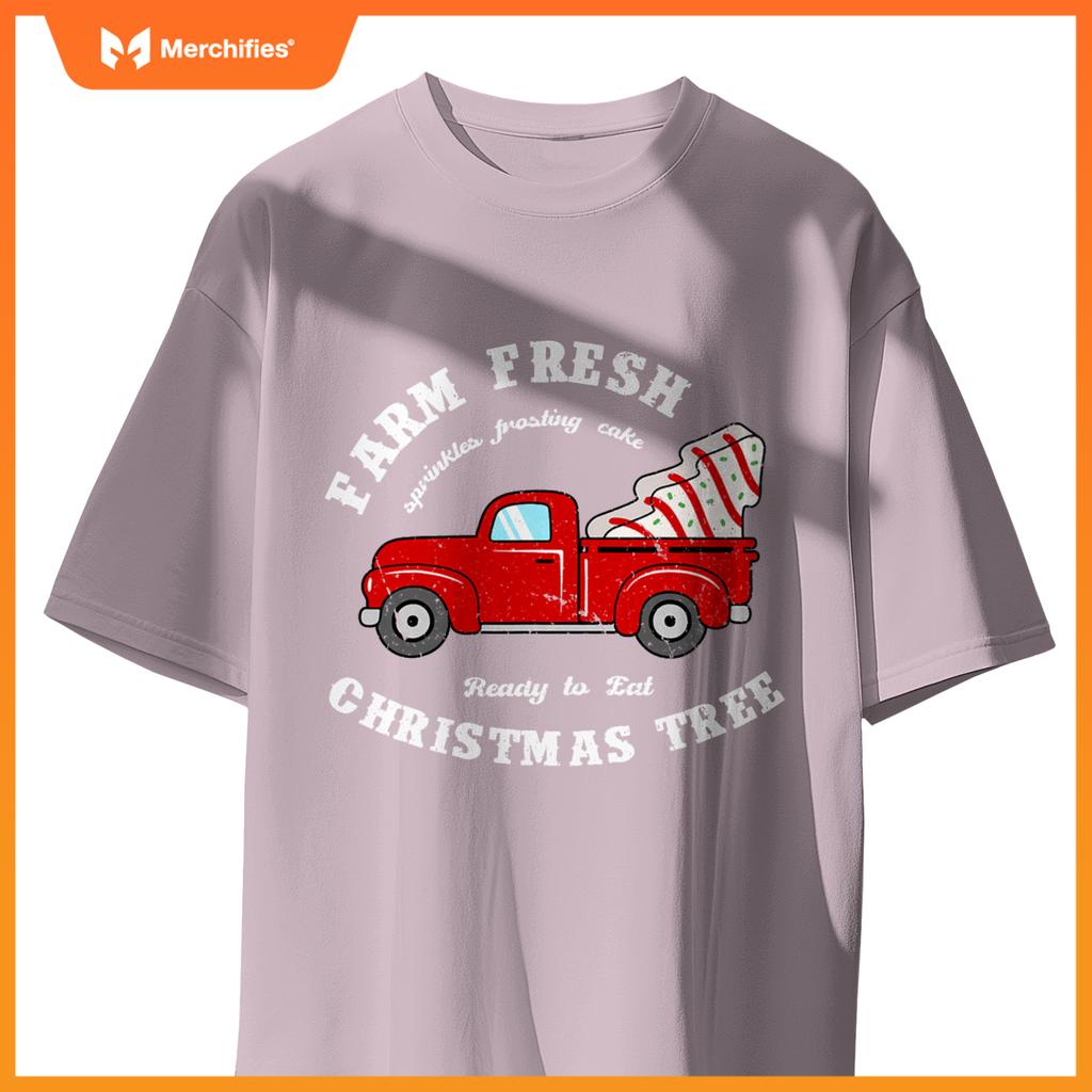Farm Fresh Christmas Tree Cakes Christmas Tree Truck Farmer T-Shirt