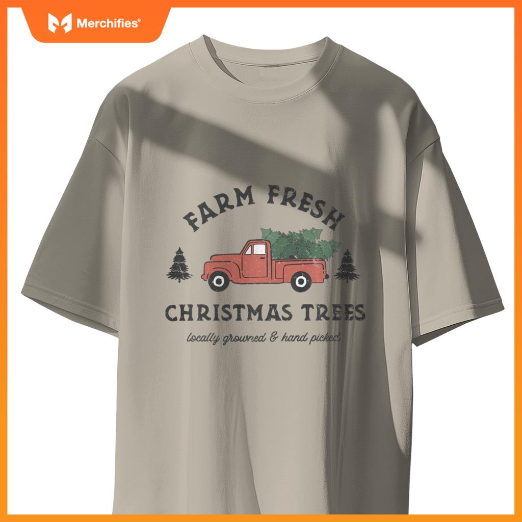 Farm Fresh Christmas Trees Red Truck Women Sweat T-Shirt