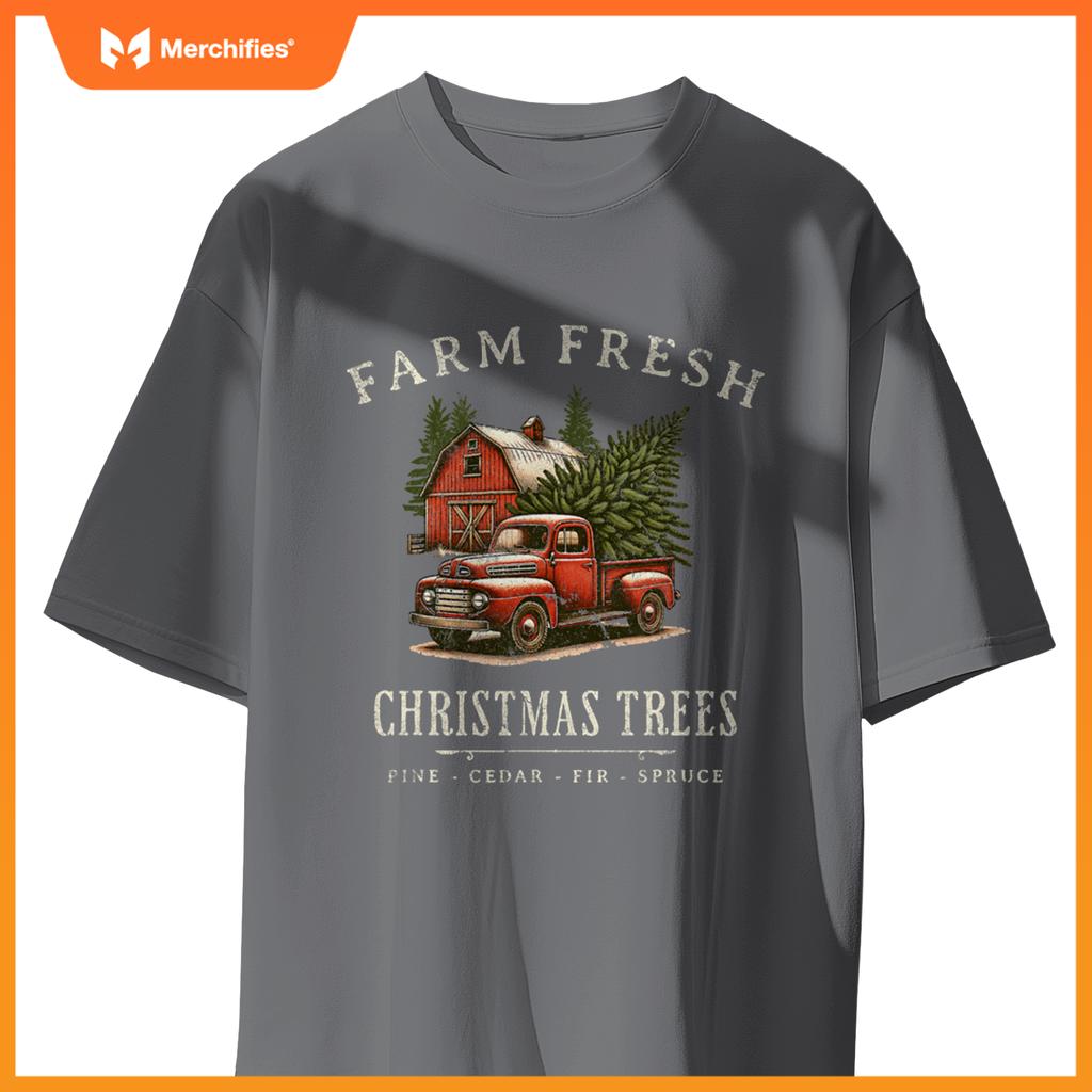 Farm fresh christmas trees rustic farmhouse  truck T-shirt