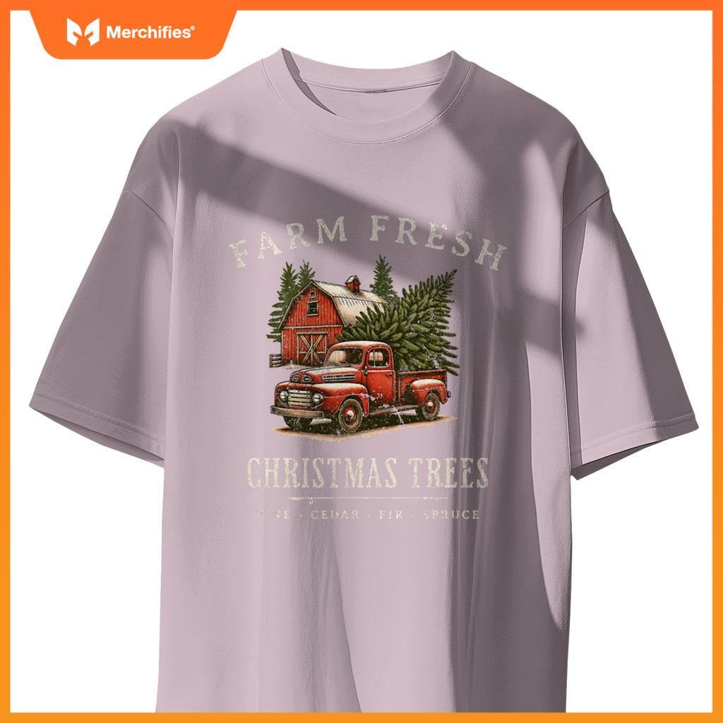 Farm Fresh Christmas Trees Rustic Farmhouse Truck T-Shirt