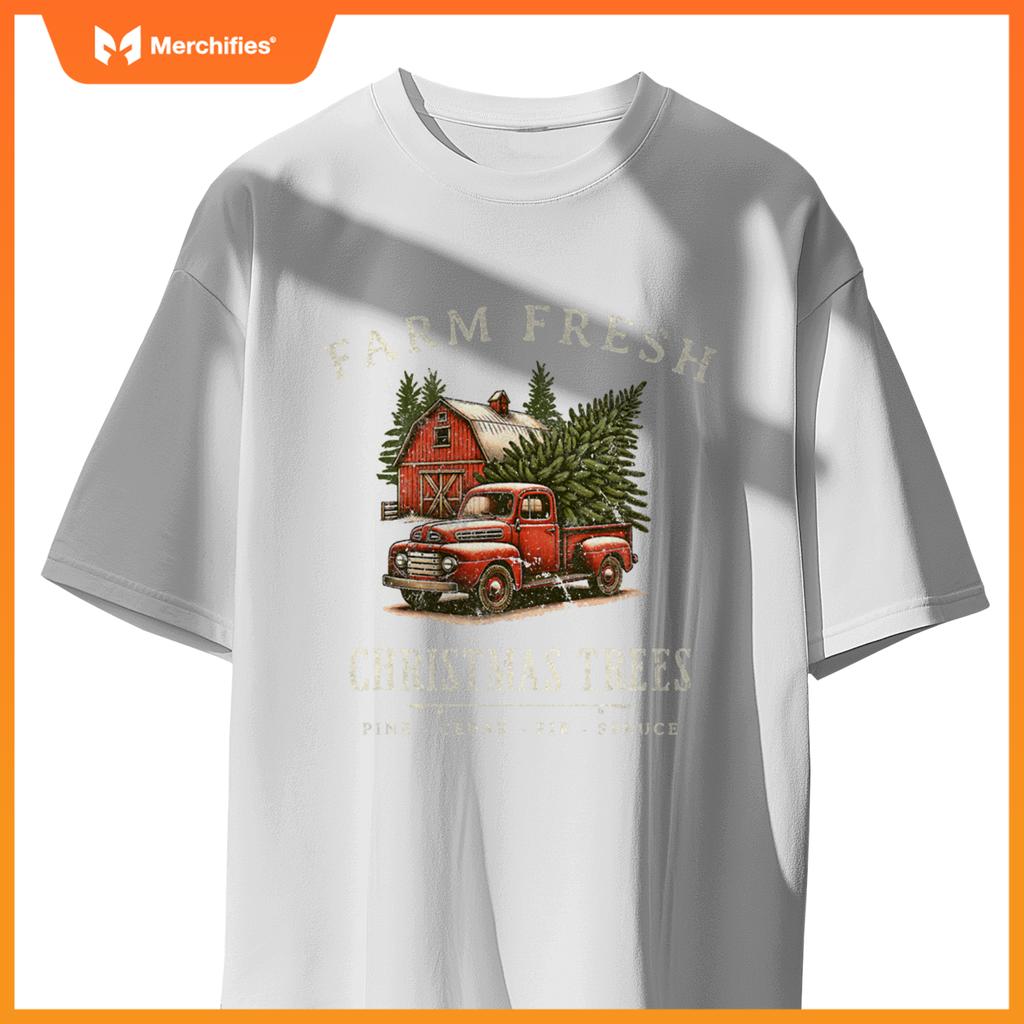 Farm Fresh Christmas Trees Rustic Farmhouse Truck T-Shirt