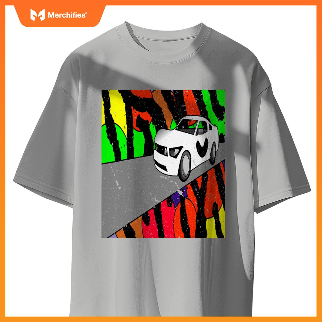 Fast Car On Tiger Print 001 T-Shirt