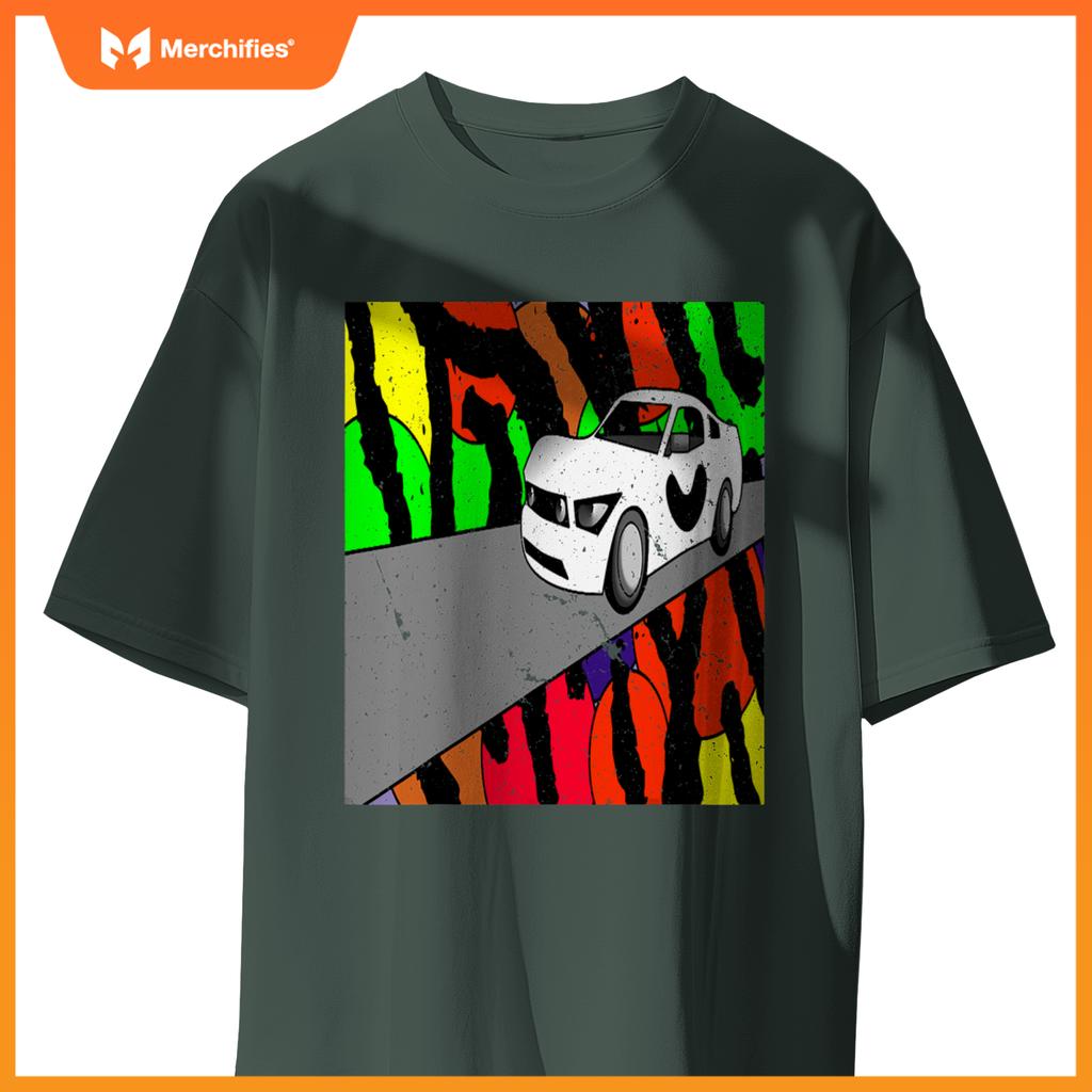 Fast Car On Tiger Print 001 T-Shirt