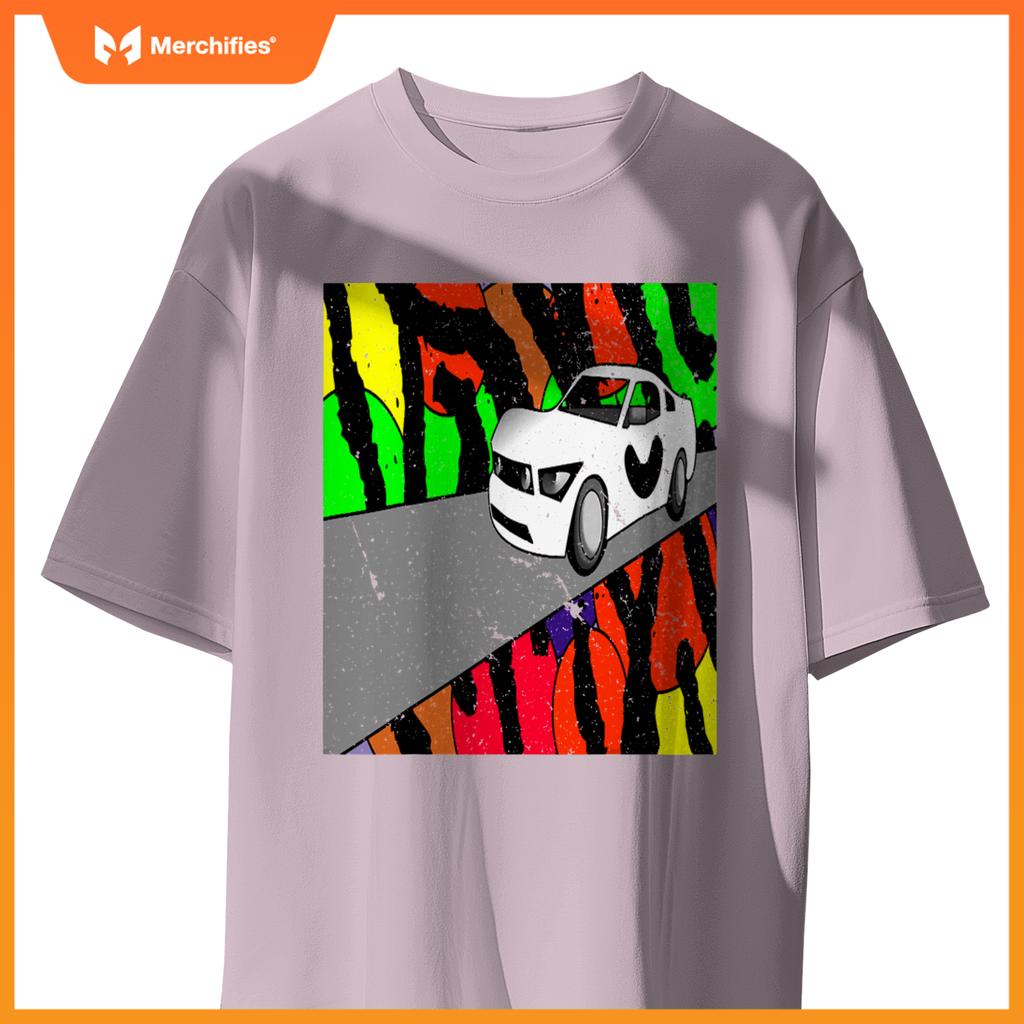 Fast Car On Tiger Print 001 T-Shirt