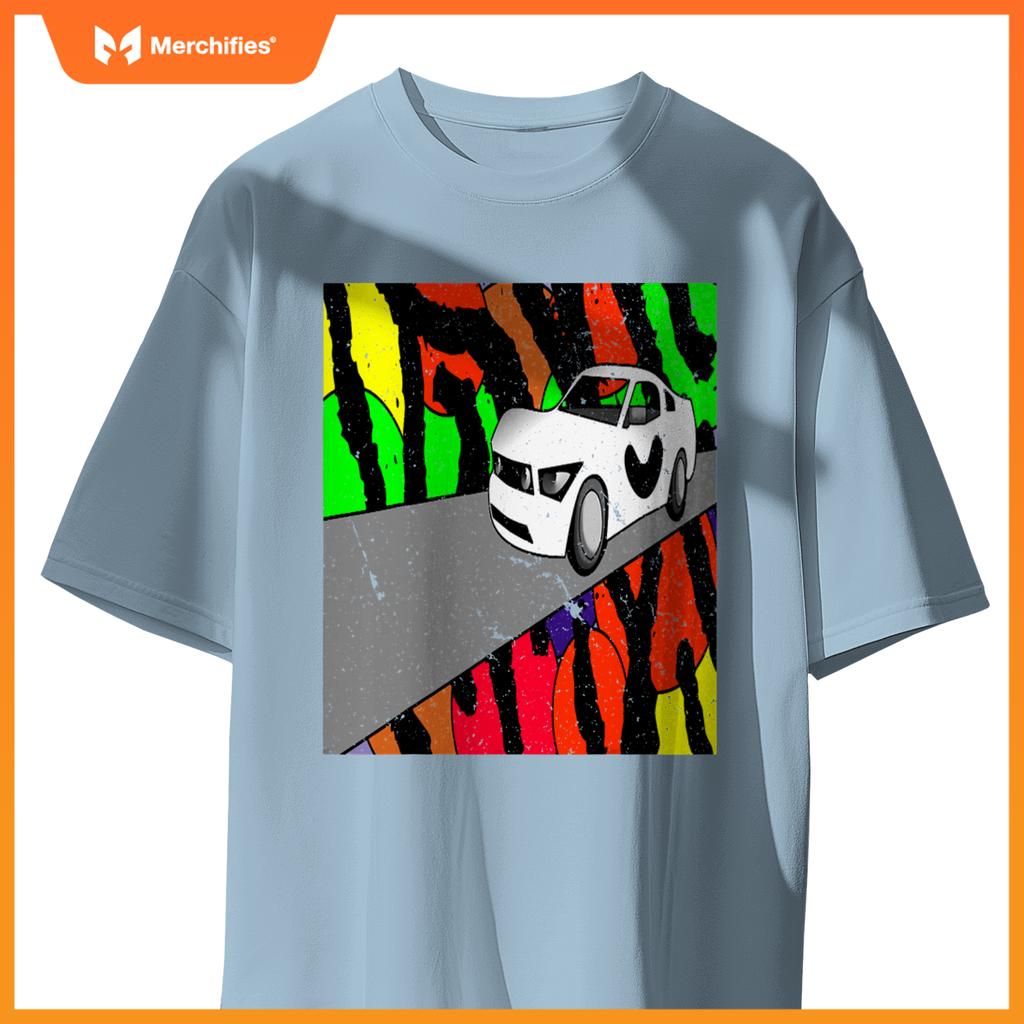 Fast Car On Tiger Print 001 T-Shirt