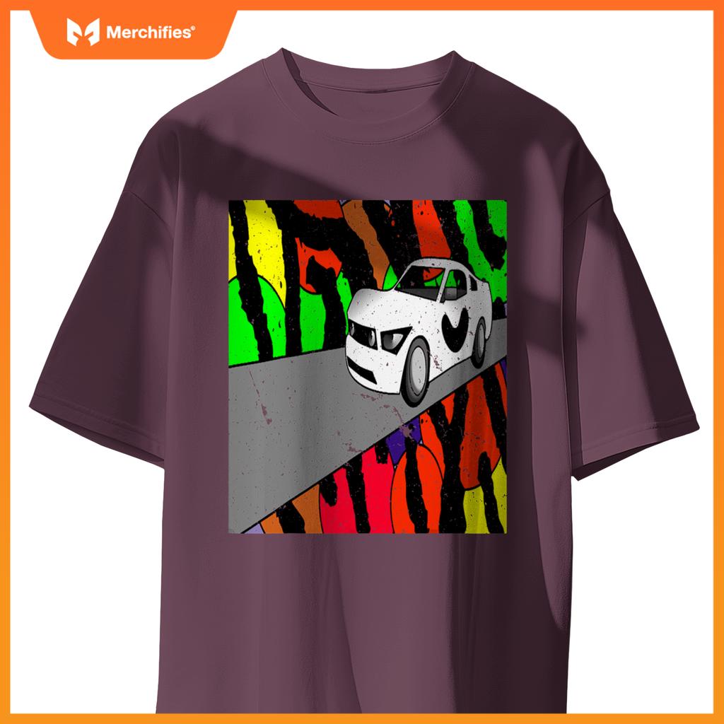 Fast Car On Tiger Print 001 T-Shirt