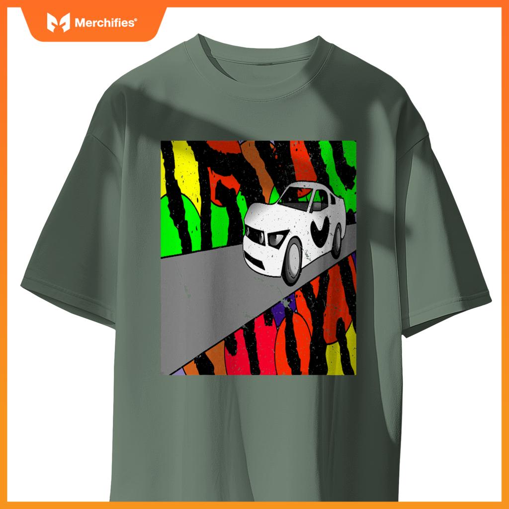 Fast Car On Tiger Print 001 T-Shirt