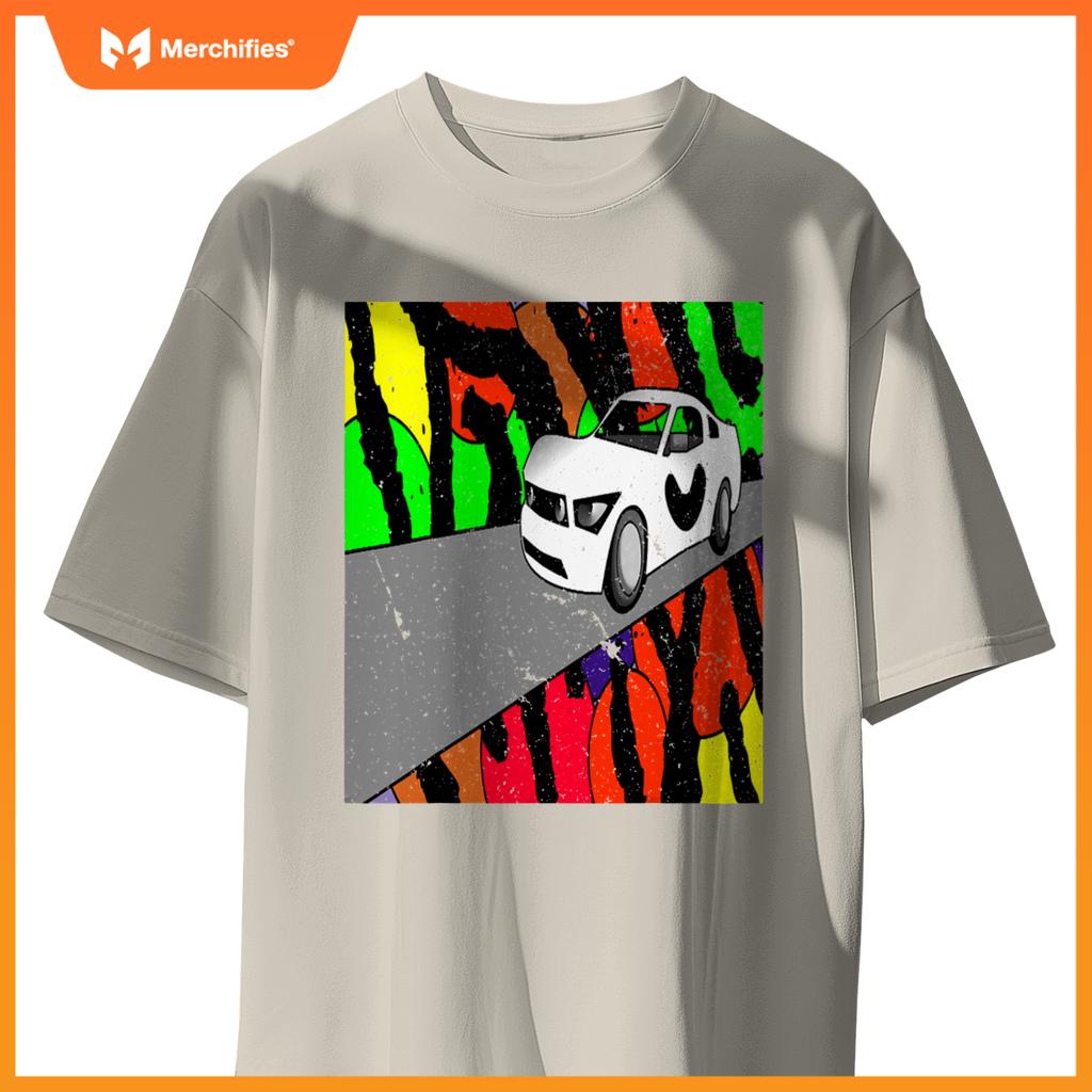 Fast Car On Tiger Print 001 T-Shirt