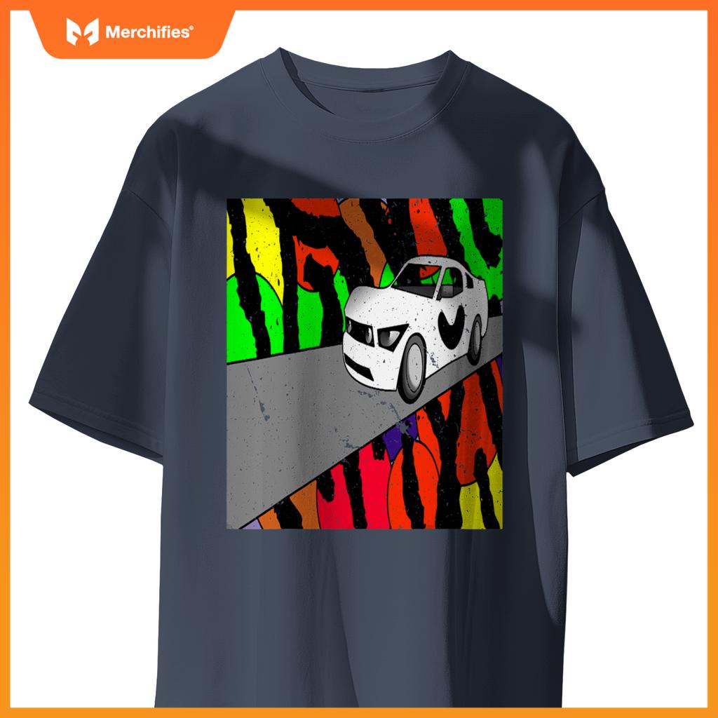Fast Car On Tiger Print 001 T-Shirt