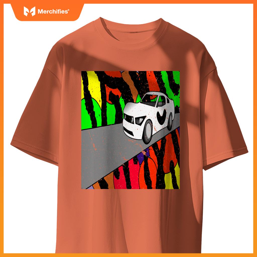 Fast Car On Tiger Print 001 T-Shirt