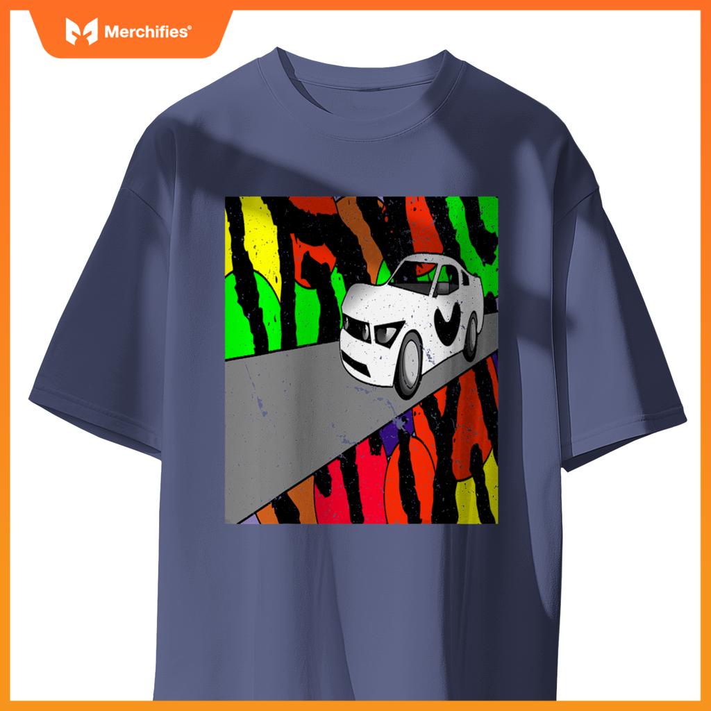 Fast Car On Tiger Print 001 T-Shirt
