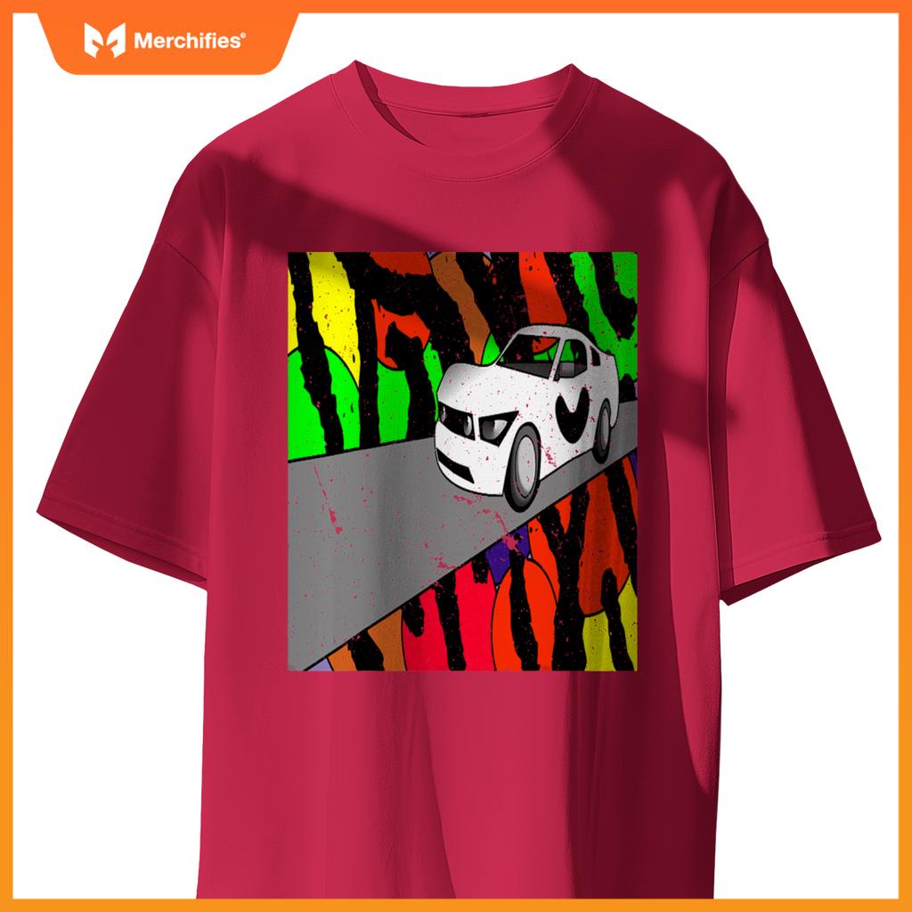 Fast Car On Tiger Print 001 T-Shirt