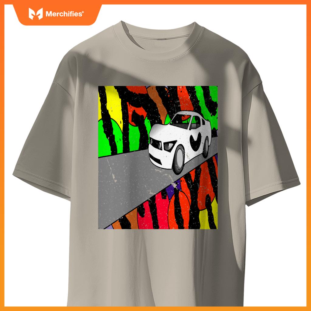 Fast Car On Tiger Print 001 T-Shirt