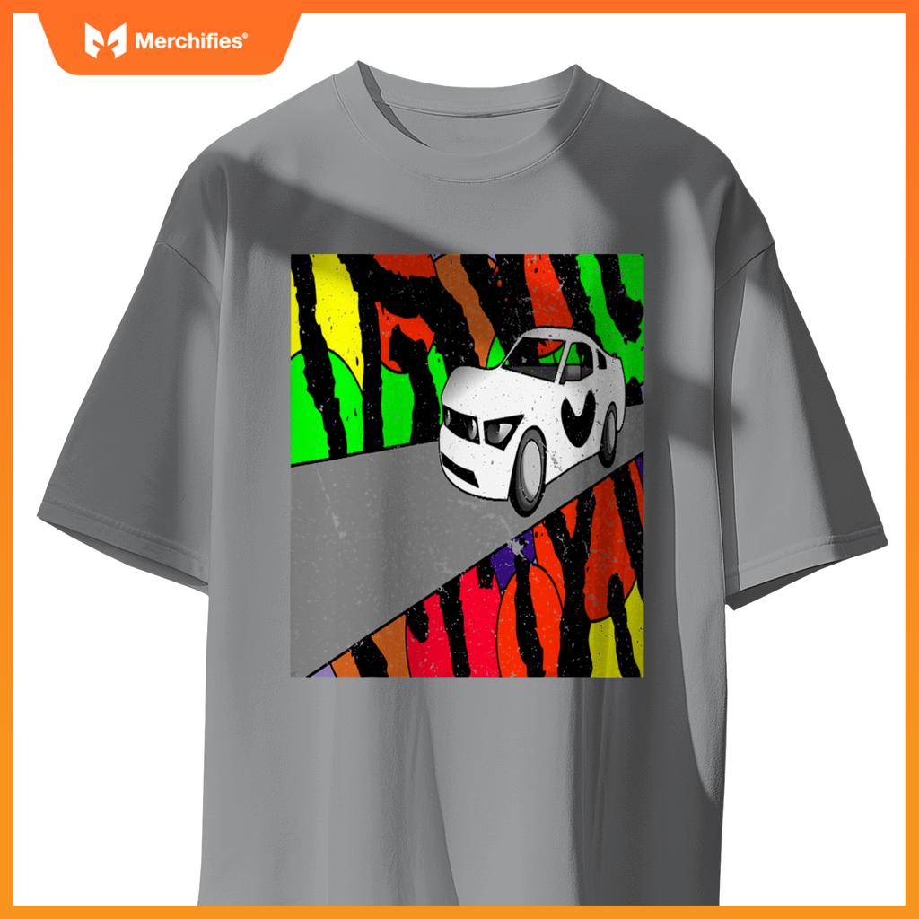 Fast Car On Tiger Print 001 T-Shirt