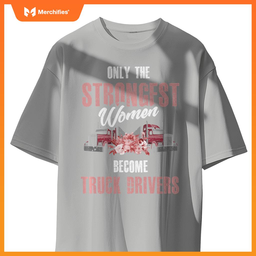 female truck driver woman trucker t-shirt